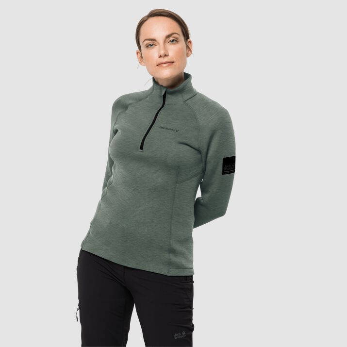 Polar Jack Wolfskin Athletic 1/2 Zip Mujer Verdes Mexico-5896743